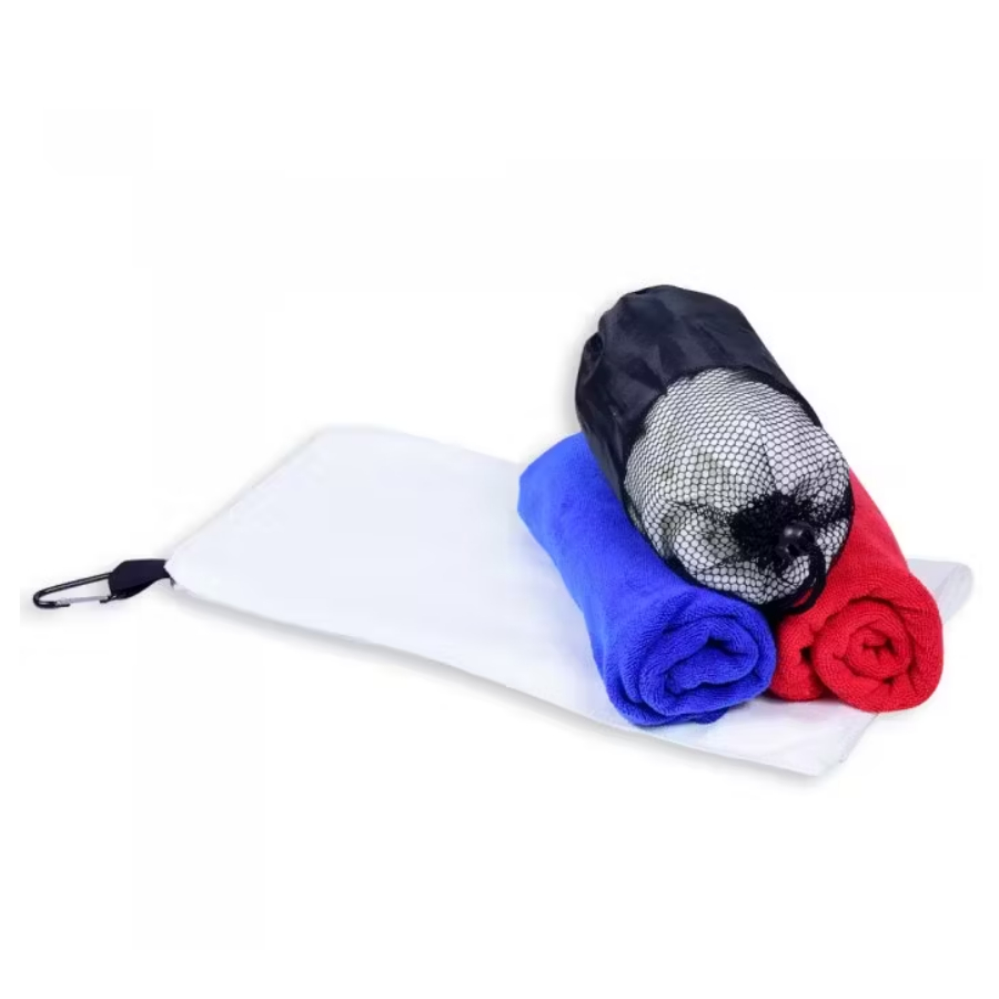 Microfiber Sports Towel in a Pouch (Towel with Carabiner)-img